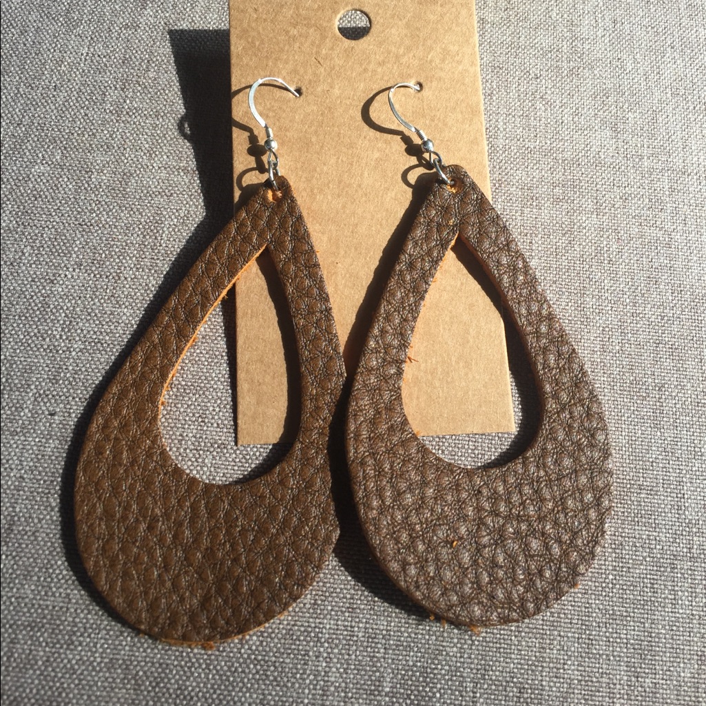 Leather And Sterling Earrings New